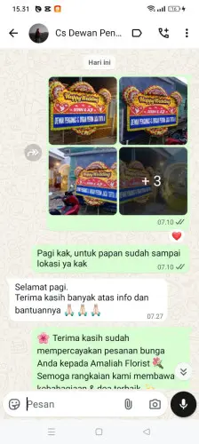 Testimonial Papan Bunga Pernikahan manokwari